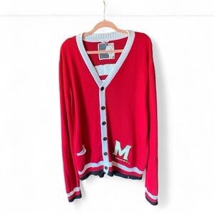 University of Maryland UMD Bruzer Red Button-Up Homecoming Terps Sweater NWT XXL